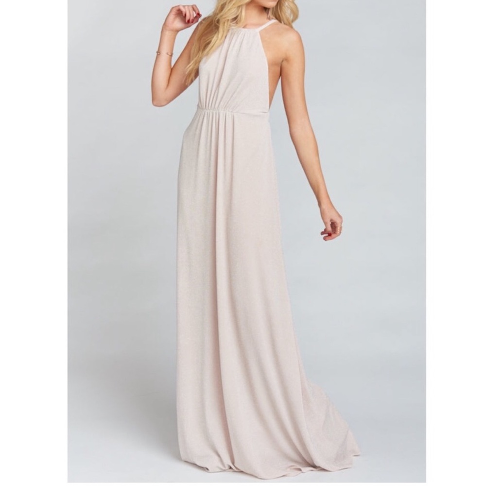 Show Me Your Mumu Amanda Maxi Dress in Blush Dancing Queen Shine Size XXL